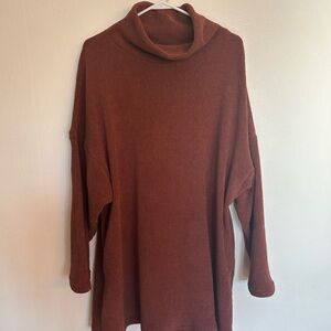 Free People Cozy Brown Turtleneck Sweater
